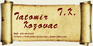 Tatomir Kožovac vizit kartica